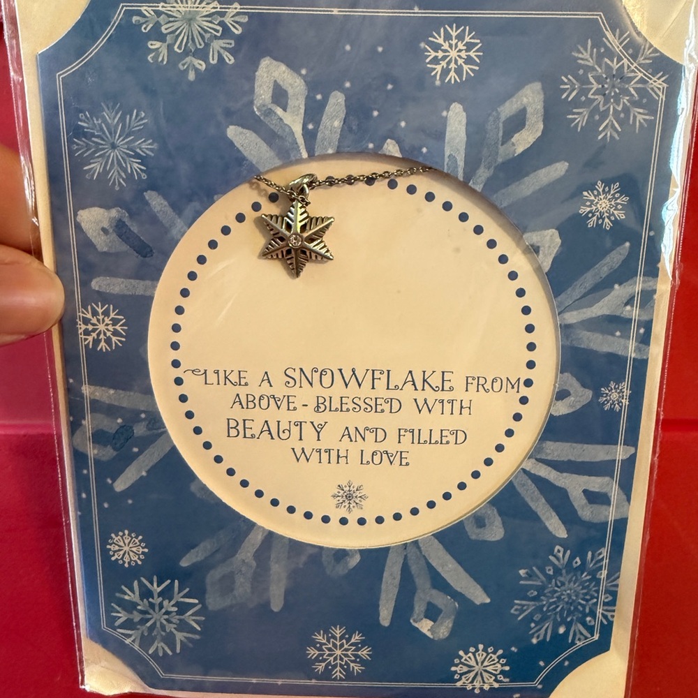 NWT Holiday Snowflake Pendant Card - Blue